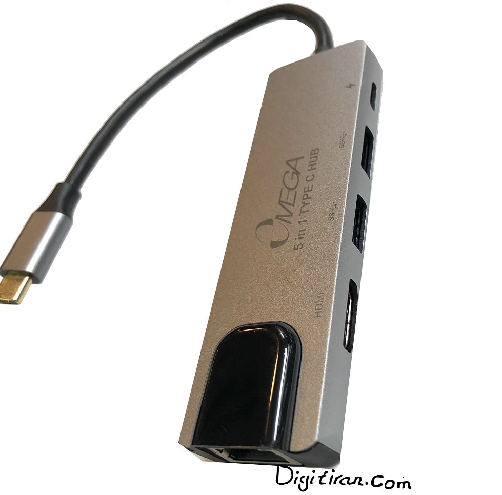  هاب 5 پورت Type C به 3.0 USB با پورت HDMI و LAN و Type C امگا OM-TC15                           قیمت هاب امگا                    هاب 5 پورت امگا                          هاب امگا          هاب 5پورت امگا                    HUB 5PORT OMEGA