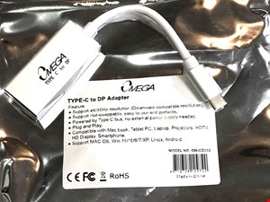 تبدیل Type C به DisplayPort امگا مدل Omega USB-C TYPE C To DP Adapter |  OM-CD002 | مبدل تایپ سی به دیسپلی پورت