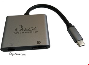 تبدیل Type C به Display و Mini Display امگا مدل Omega Type C To DisplayPort and Mini Display OM-CD003