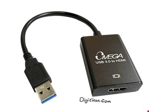تبدیل USB3.0 به HDMI امگا مدلUSB 3.0 to  HDMI Resolution : 1080P @60Hz OM-UH001 | مبدل یو اس بی سه به اچ دی ام ای