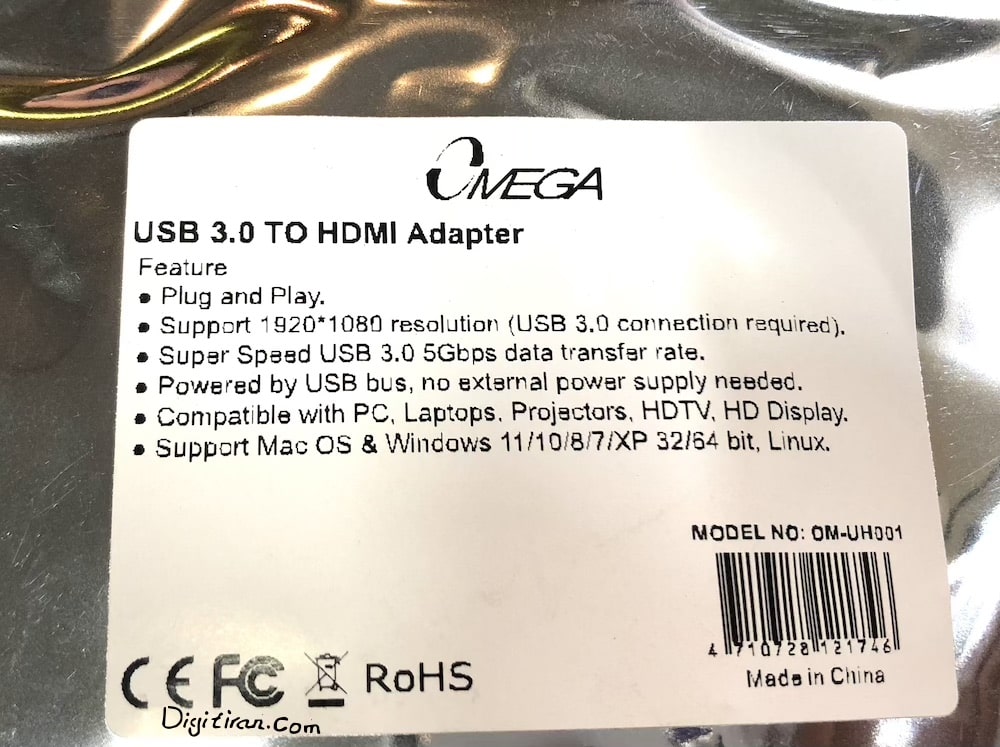 تبدیل USB 3.0 به HDMI امگا OM-UH001
