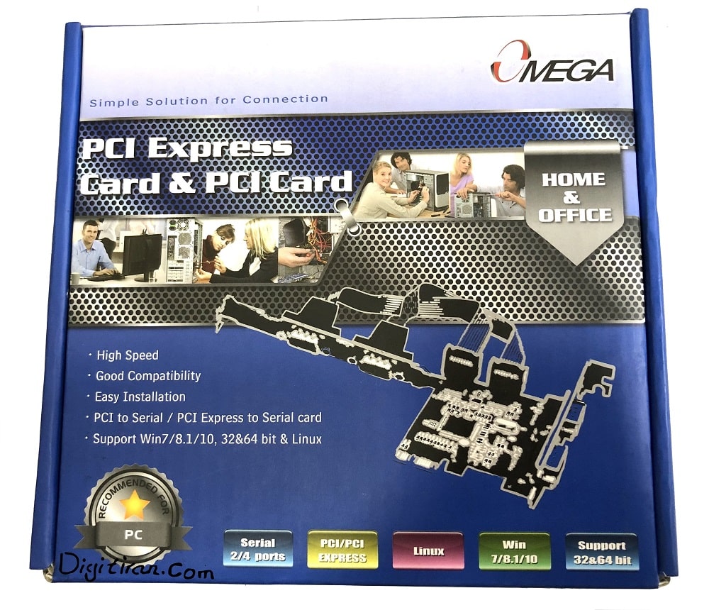 کارت PCI to Serial 4port Moschip | کارت پی سی آی اکسپرس با چهار پورت خروجی سریال موس چیپ