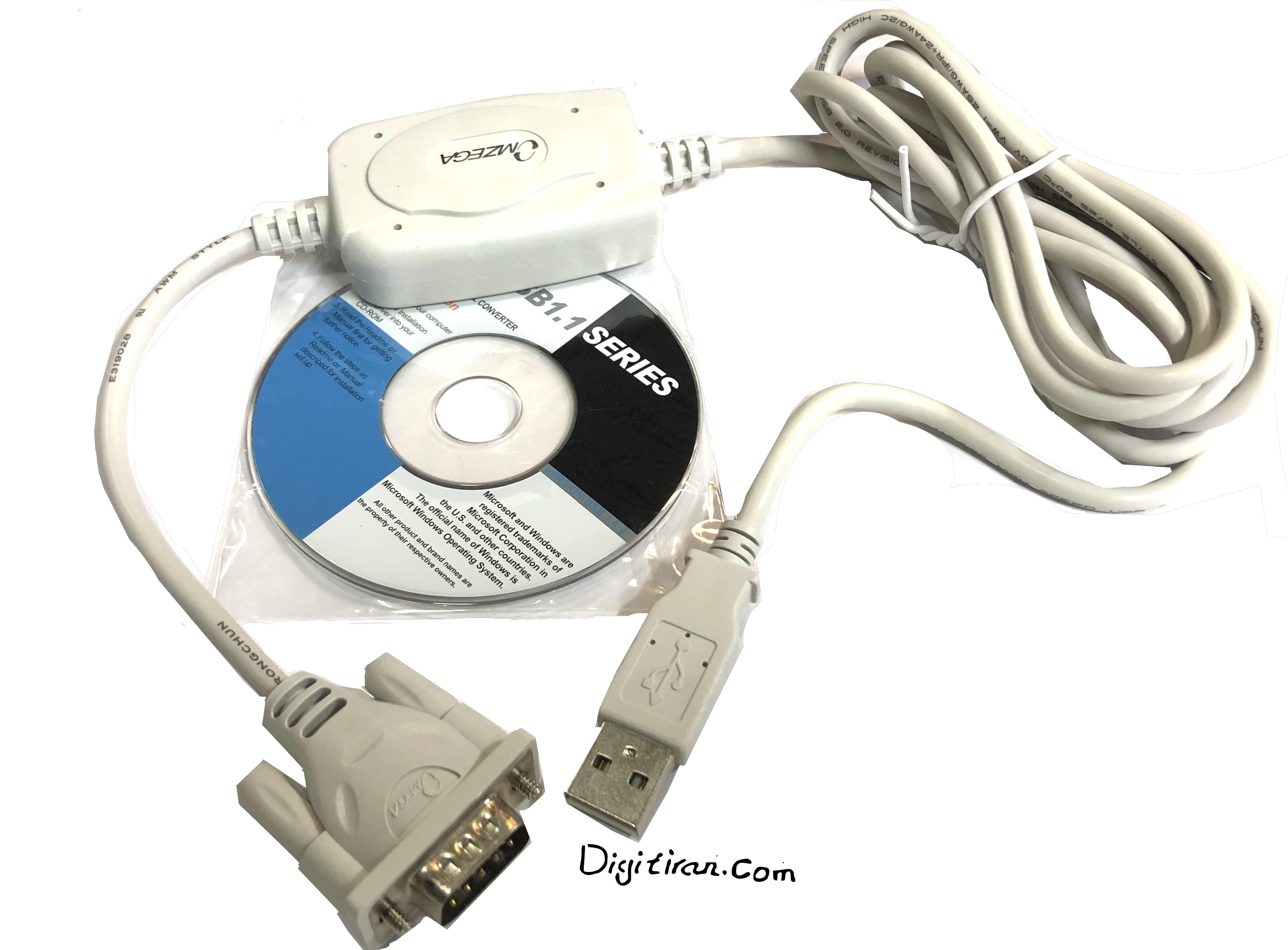 کابل تبدیل usb به rs232 مادگی