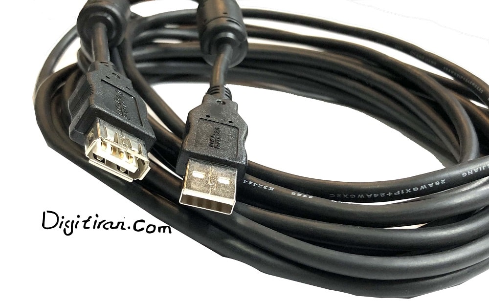  کابل افزایش طول USB 2.0  به طول 5 متر                                        افزایش طول USB 2.0 امگا به طول 5 متر                                      بهترین افزایش یو اس بی دو متر              کابل افزایش طولAM-AF امگا                     