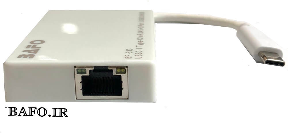   هاب و مبدل Type C به Ethernet/ USB 3.0 بافو مدل BF-333            تبدیل تایپ سی به لن بافو مدل BF-333          بهترین مبدل USB type c to lan بافو bf-333      محصولات بافو        نمایندگی کابل بافو   