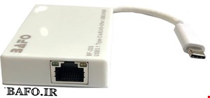 تایپ سی به لن و سه پورت یو اس بی بافو  | هاب  Type C To LAN Gigabit with USB3.0 HUB 3Port USB 3.0 BF-333 