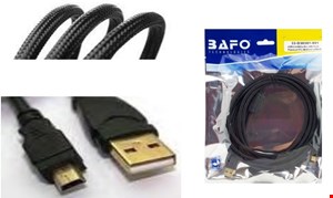 کابل MINI USB مخصوص اسکنر متراژ ۵ متر | کابل تبدیل ۵ پین به usb بافو 5M