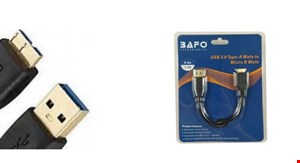 کابل تبدیل USB3.0 Gold Blister به Micro   بافو 1.5 متر | کابل  USB3.0 AM to Micro 1.5M Gold Blister