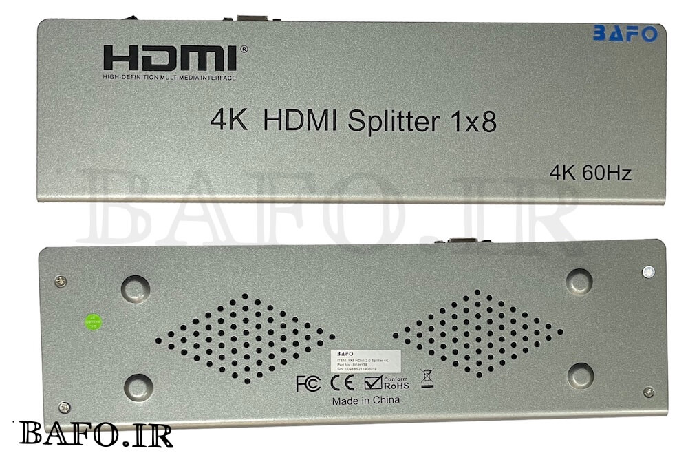  اسپلیتر ۱ به ۸ اچ دی ام ای بافو ورژن دو       Splitter HDMI 2.0 8Port BAFO                          اسپلیتور 1-8 HDMI BAFO 4K          اسپیلیتر 8 پورت اچ دی ام ای بافو           بهترین HDMI هشت پورت      قیمت اسپلیتر 8 پورت بافو   نمایندگی بافو                محصولات بافو