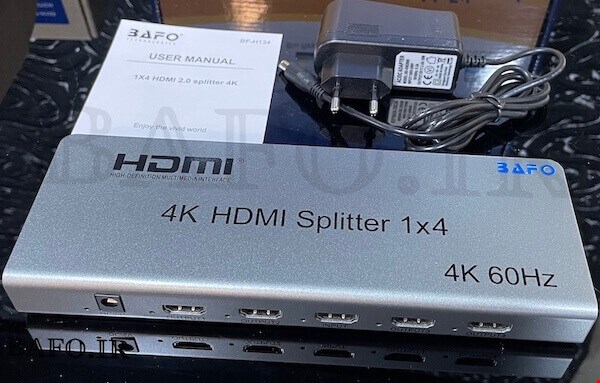 SPLITTER HDMI 2.0 4K 1X4 | اسپلیتر اچ دی ام آی ۴ پورت بافو | اسپلیتر ۱ به ۴ ورژن ۲ بافو