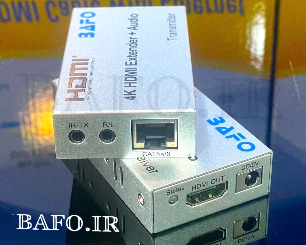   اکستندر اچ دی ام آی ۱۰۰ متر فورکی بافو                        انتقال اچ دی ام آی با کابل شبکه 4k                       اکستندر افزایش طول HDMI با کابل شبکه بافو                بهترین اکستندر                     اکستندر افزایش طول HDMI