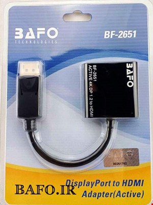 تبدیل دیسپلی به HDMI اکتیو بافو | مبدل Display Port به HDMI بافو Activeمدل BF-2651
