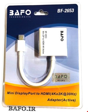 تبدیل مینی دیسپلی پورت  به اچ دی ام ای  اکتیو بافو |  Mini DisplayPort to HDMI ACTIVE BAFO BF-2653