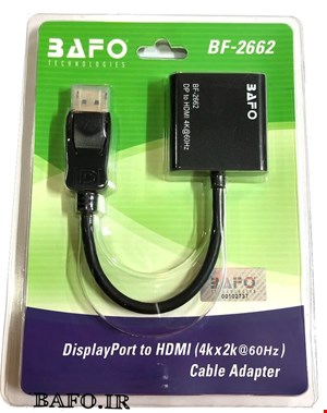 مبدل دیسپلی پورت به اچ دی ام ای بافو با رزولوشن  4K@60Hz |  تبدیل DISPLAYPORT TO HDMI BF-2662 BAFO