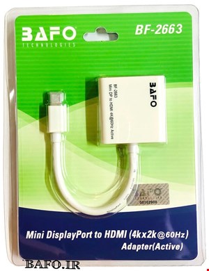 تبدیل مینی دیسپلی به اچ دی ام ای اکتیو بافو  | MINI DisplayPort to HDMI ACTIVE BF-2663 BAFO  
