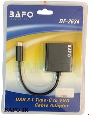  تبدیل تایپ سی به وی جی ای بافو | مبدل Type-C To VGA Bafo BF-2634