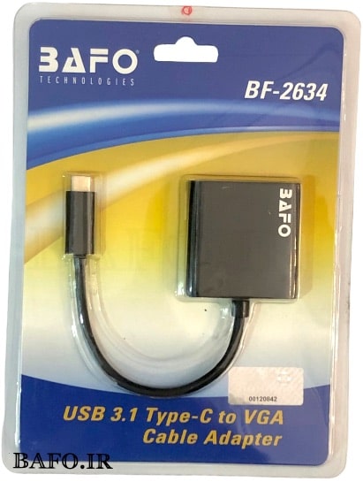   کابل تبدیل type c به vga برند بافو مناسب برای لپ تاپ ها. گوشی های تایپ سی                     تبدیل تایپ سی به وی جی ای بافو                  بهترین مبدل type-c to vga                             مبدل تایپ سی به vga بافو