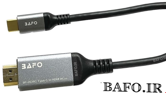 کابل بافو  TYPE C به HDMI 2M 8K 60Hz BAFO | کابل تایپ سی به اچ دی ام ای 2متر بافو BF-2638C