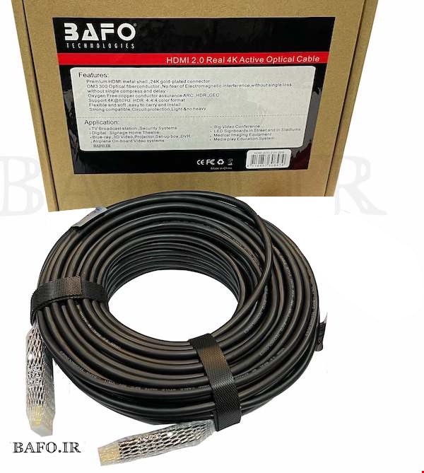 کابل HDMI 170M Ver2.0 4K 60Hz | کابل HDMI 2.0 Real 4K Active Optical Cable | کابل HDMI AOC 170M BAFO | کابل اچ دی ام آی 170 متر اپتیکال بافو