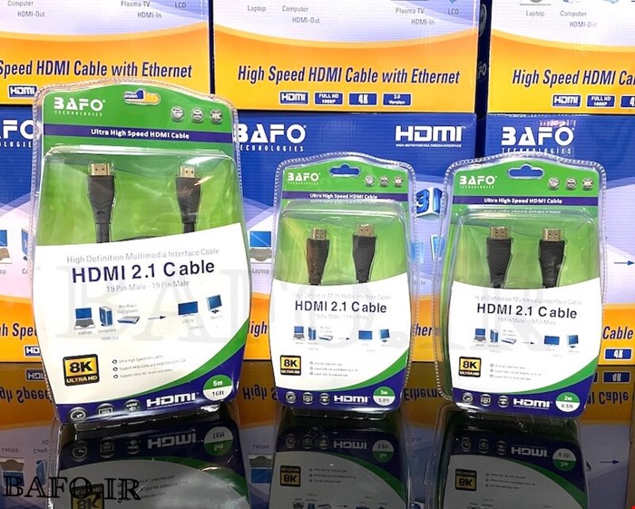 کابل HDMI V2.1 REAL 8K 3M  | اچ دی ام ای3 متر 8K بافو | 8k60hz 4k120hz