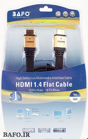 کابل HDMI ورژن ۲ فلت بافو 5 متر | کابل اچ دی ام آی 5M فلت Bafo 