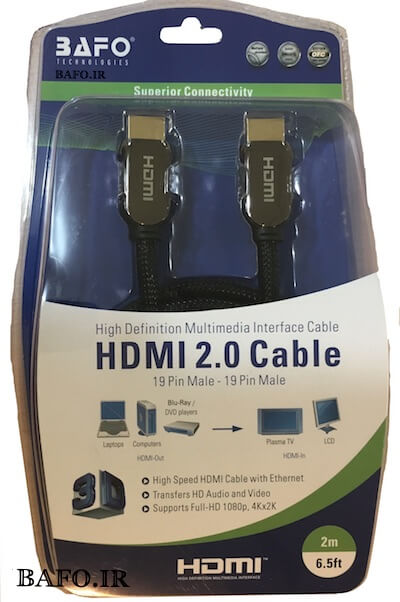  کابل HDMI V2.0 Mesh metal 2m bafo             کابل اچ دی ام ای دومتر بافو                       کابل HDMI 2m bafo                قیمت کابل اچ دی ام ای بافو             بهترین کابل اچ دی ام ای            