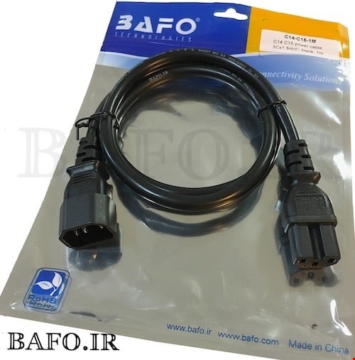 کابل برق بک تو بک بافو شیاردار 5 متری | Back To Back C14-C15 5M BAFO | کابل برق بک تو بک بافو شیاردار 5 متری فینو PHINO