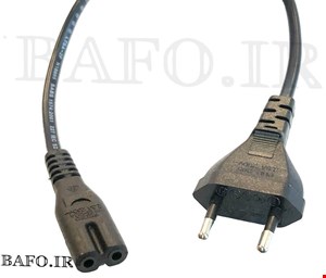  کابل برق دوپین چاکدار رادیویی شیار دار بافو | کابل برق لپ تاپ رادیویی | کابل برق دو پین لپ تاپ بافو مدل EU-C5