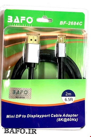 کابل Mini dp to DisplayPort بافو مدل BF-2684C |کابل مینی دیسپلی به دیسپلی پورت بافو