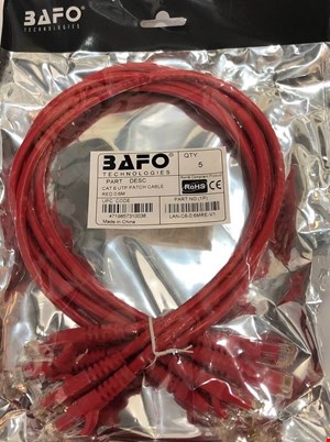 کابل شبکه Cat 6 بافو 0.6 متر 5 تایی | Patch Cord Cat6 0.6m bafo | پچ کورد 60CM بافو