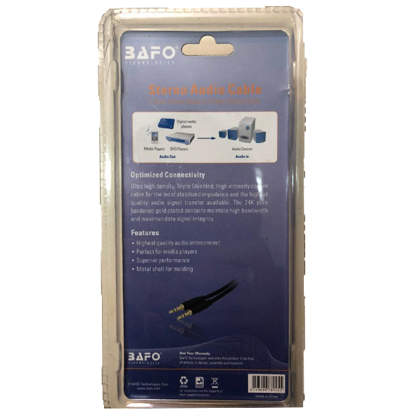   کابل صدا 1 به 1 بافو         کابل صدا           کابل AUX                قیمت کابل AUX بافو               کابل صدا بافو     