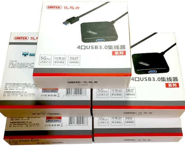  هاب ۴ پورت usb 3 یونیتک مدل 3044 با کابل ۲۰ سانتی متری مناسب برای استفاده در لپ تاپ ها و اتصال چند پورت یو اس بی به یک پورت USB