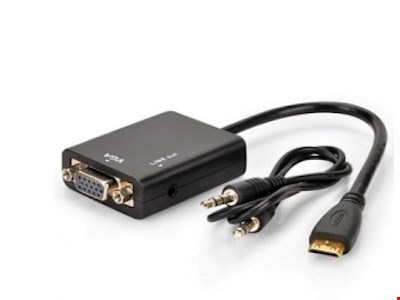 مبدل مینی HDMI به VGA با خروجی صدا