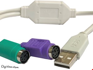 کابل تبدیل ps2 به USB به طول 30 سانتی متر | تبدیل ps2 به usb مادگی به نری