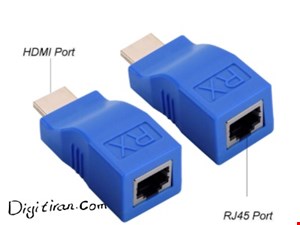 Extender HDMI 30M تک کابل | اکستندر HDMI تک کابل ۳۰ متر | اکستندر hdmi افزایش طول با کابل شبکه