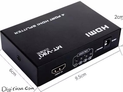  با استفاده از اسپلیتر ۴ پورت HDMI می‌توان از یک خروجی HDMI تعداد ۴ عدد خروجی HDMI با تصویر مشابه دریافت کرد.