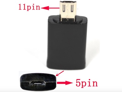  تبدیل 5 پین به 11 پین MICRO USB برای MHL