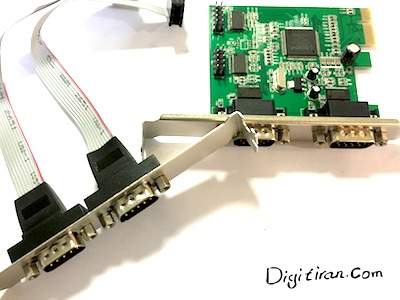  کارت Express PCI سریال یا همان کارت کام RS232 اکسپرس دارای انواع مختلفی است که ما در اینجا مدل کارت سریال ۴ پورت با چیپ MosChip را داریم. 