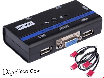 KVM USB 2 پورت اتوماتیک MT-VIKI 