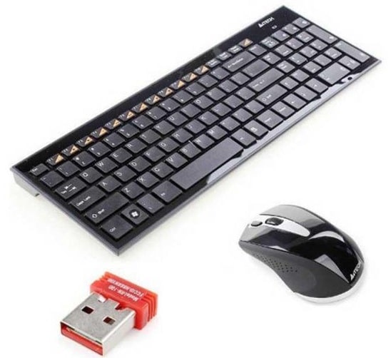  موس و کیبورد بی سیم ای فورتک مدل 9500F با طراحی بسیار زیبا و اسلیمkeyboard mouse a4tech 9500
