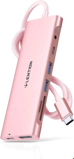 هاب type-C بهHDMI لنشن مدل C37  | هاب USB-C کابل بلند لنشن مدل C37 | هاب USB-C کارتخوان لنشن مدل C37