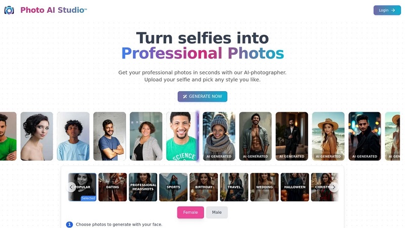 هوش مصنوعی ساخت تصویر فیک facestudio.app