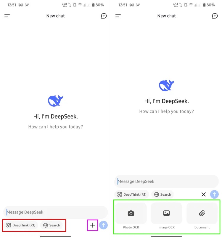 استفاده از هوش مصنوعی دیپ‌ سیک DeepSeek  در تلفن همراه 