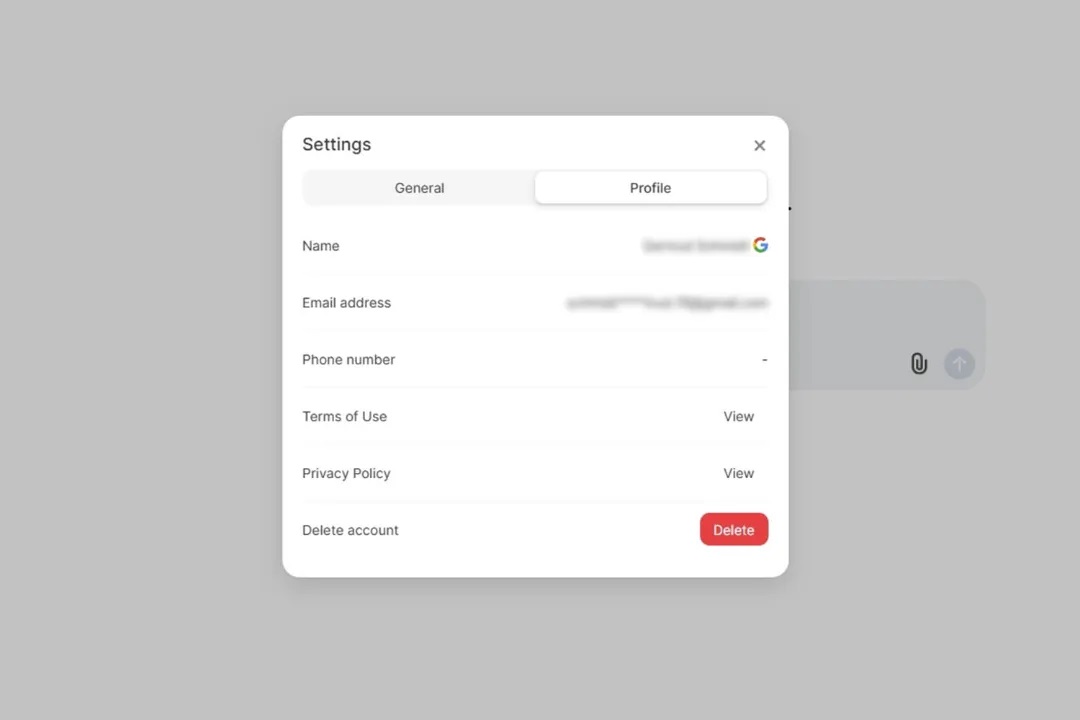 تب Profile در تنظیمات دیپ‌سیک